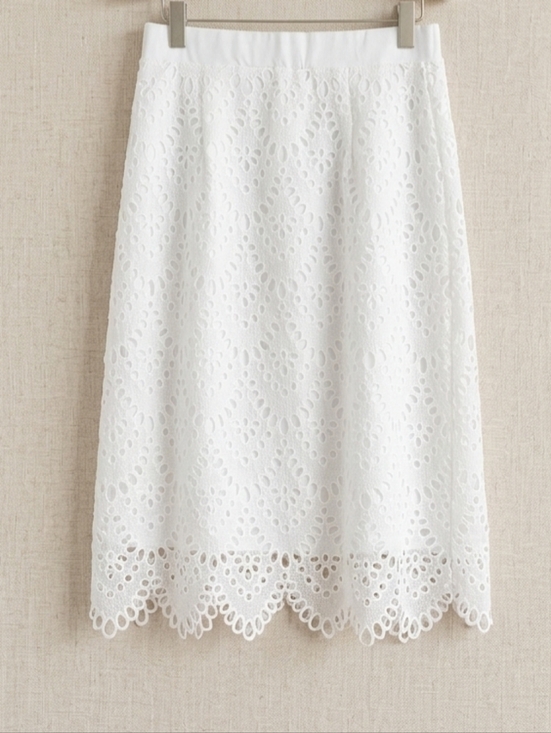 Cupshe Dresses & Skirts - White Cutout Scalloped Hem Midi Skirt NWT Cupshe- M